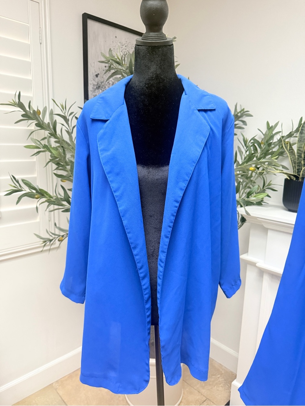 Bright Royal Blue Open Front Lightweight Blazer and pants